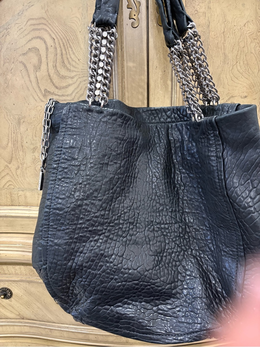 Jimmy Choo Black Pebbled Leather Handbag Detail - Picture 4 of 7